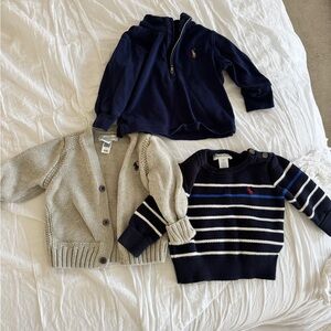 Polo by Ralph Lauren Kids' Navy and Cream Sweater Trio
